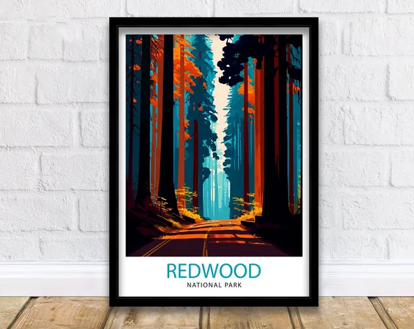 Redwood National Park California Travel Poster
