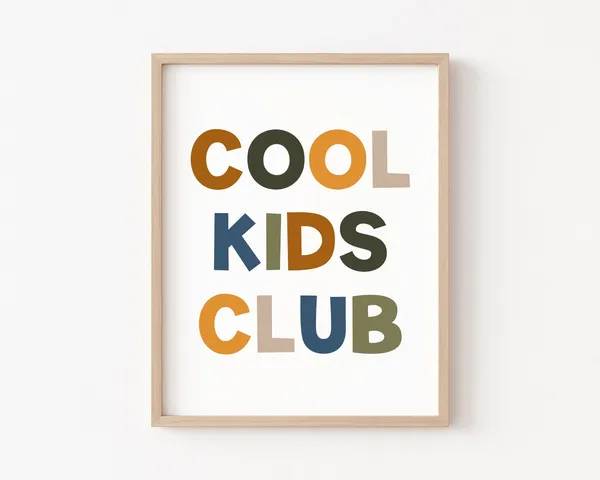 Cool Kids Club Boho Classroom Decor Wall Art Print