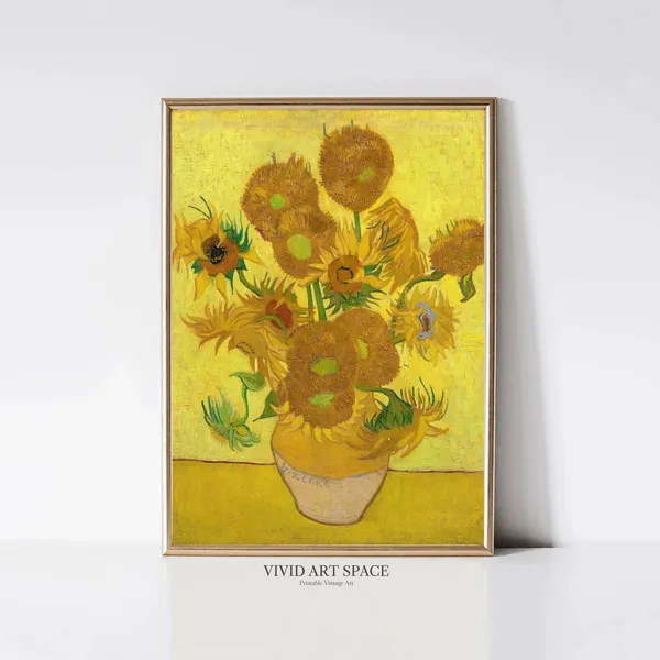 Van Gogh Sunflowers Impressionist Floral Art Print