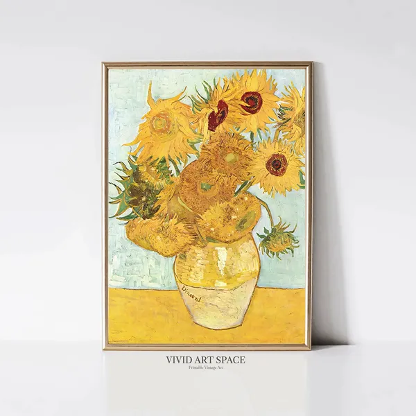 Van Gogh Sunflowers Impressionist Floral Wall Print