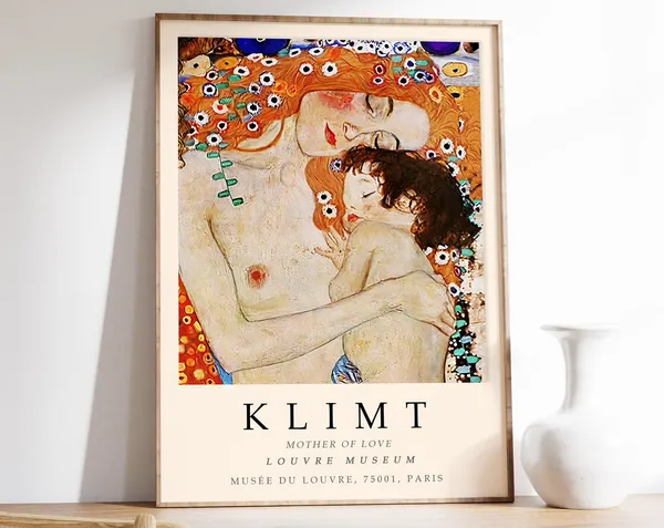 Gustav Klimt Mother Of Love Art Print, Art Nouveau