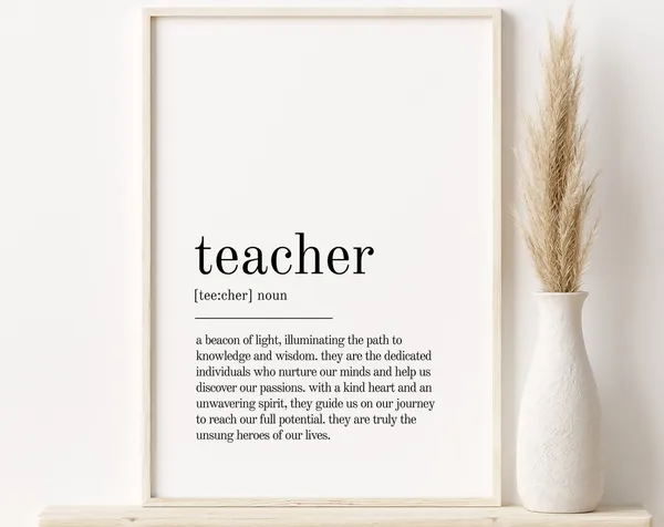 Teacher Definition Personalized Gift Art Print