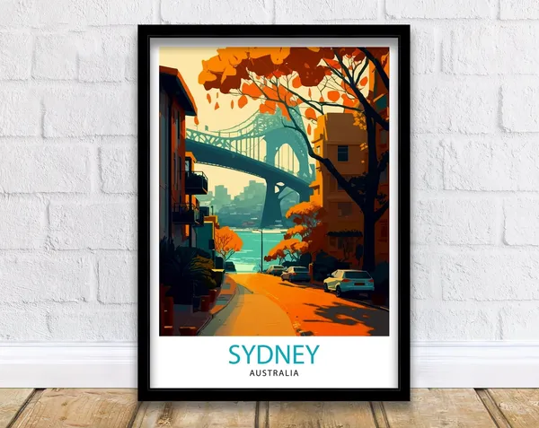 Sydney Australia Vintage Travel Poster, Home Decor