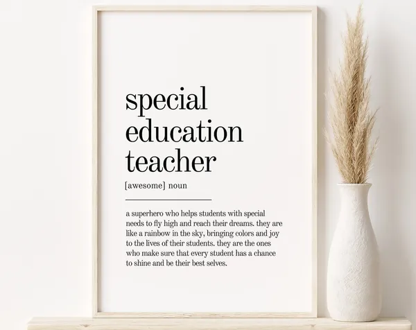 Special Education Teacher Definition Art Print, Minimalist