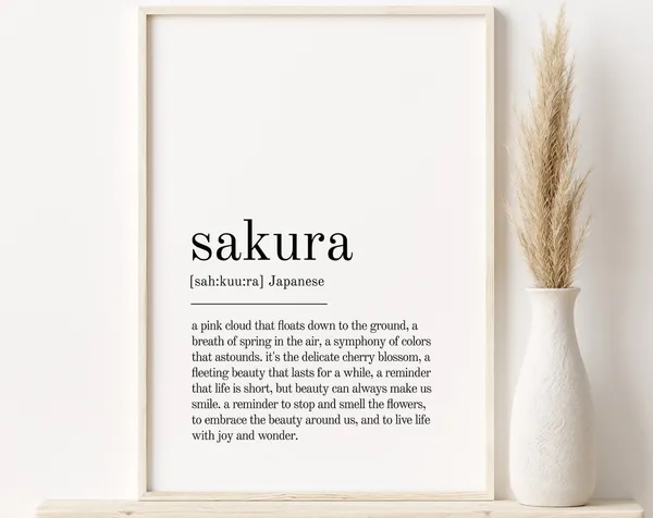 Sakura Definition Art Print, Gift For Him