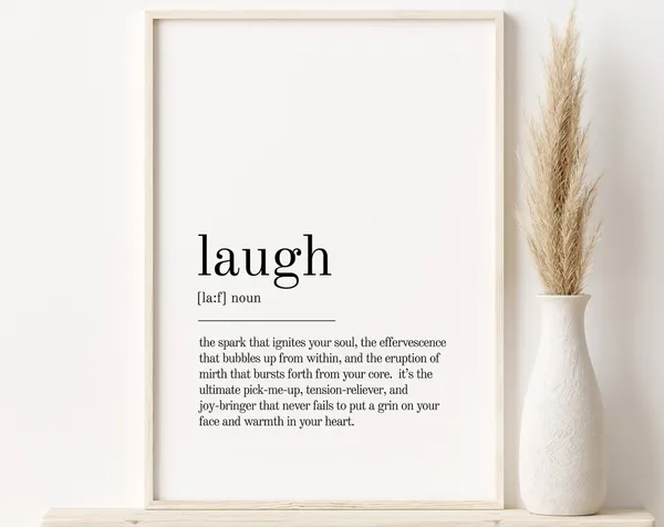 Laugh Definition Book Quote Art Print, Office Decor