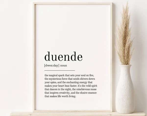 Duende Definition Minimalist Modern Art Print