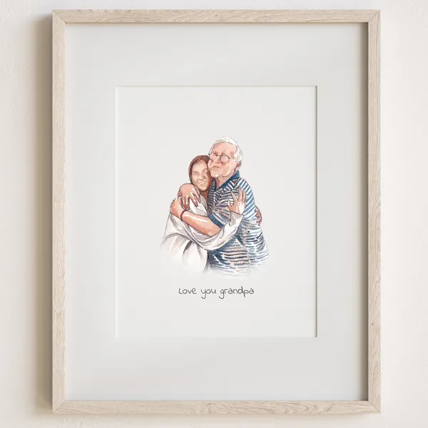 Family Portrait From Photo Art Print