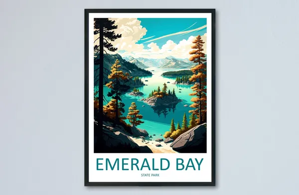 Emerald Bay State Park Travel Poster, California