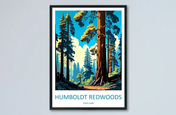 Humboldt Redwoods State Park Travel Poster, California