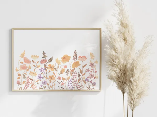 Boho Wildflower Watercolor Art Print