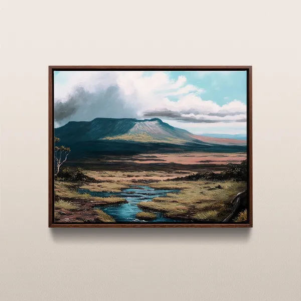 Hawaii Volcanoes National Park Vintage Oil Painting