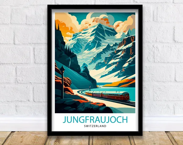 Jungfraujoch Switzerland Travel Poster, Europe View