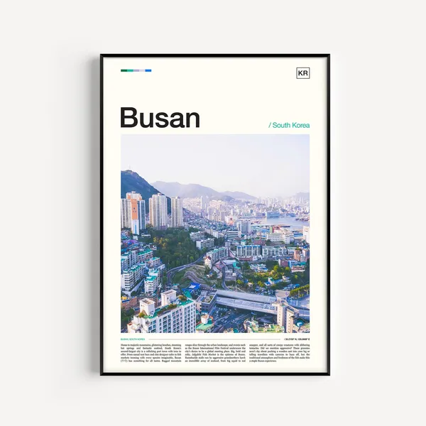 Busan Travel Poster, South Korea Wall Art