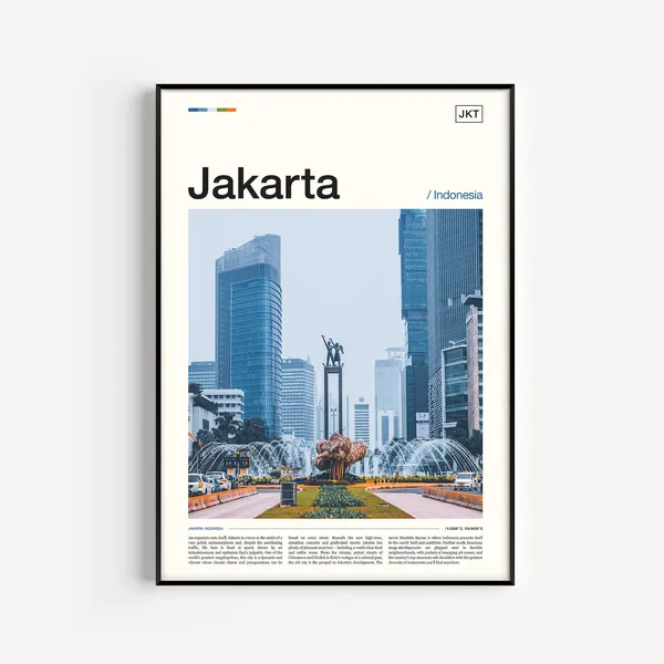 Jakarta Indonesia Travel Poster Print