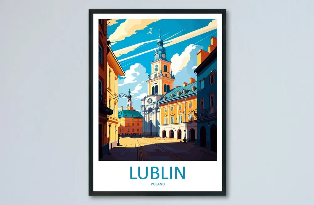 Lublin Travel Poster, Poland Wall Decor