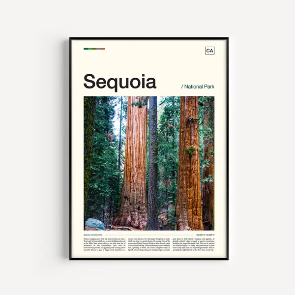 Sequoia National Park Travel Poster, Wall Art Print