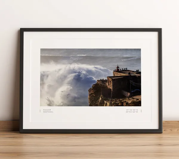 Nazaré Travel Poster, Wave Coordinates Wall Art