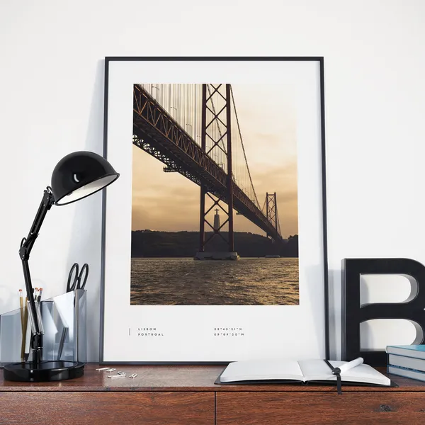 Lisbon Black And White Travel Home Decor Poster