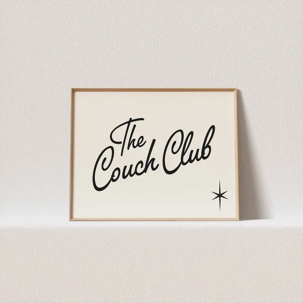 Retro The Couch Club Poster, Gallery Wall Art Print