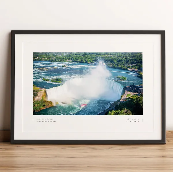 Niagara Falls Coordinates Travel Poster Art Print