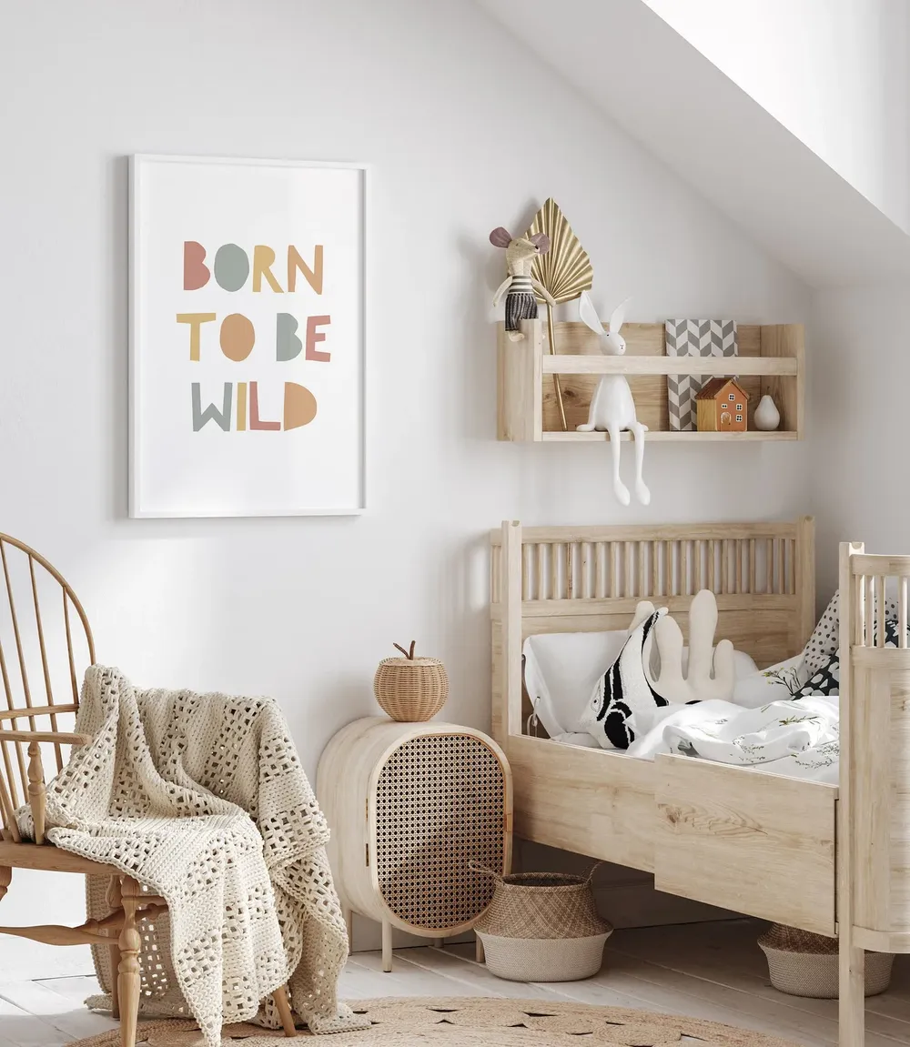 Born To Be Wild Nursery Quote Poster - Image 3