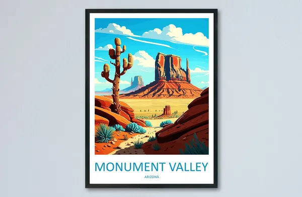 Monument Valley Travel Poster, Arizona Landscape