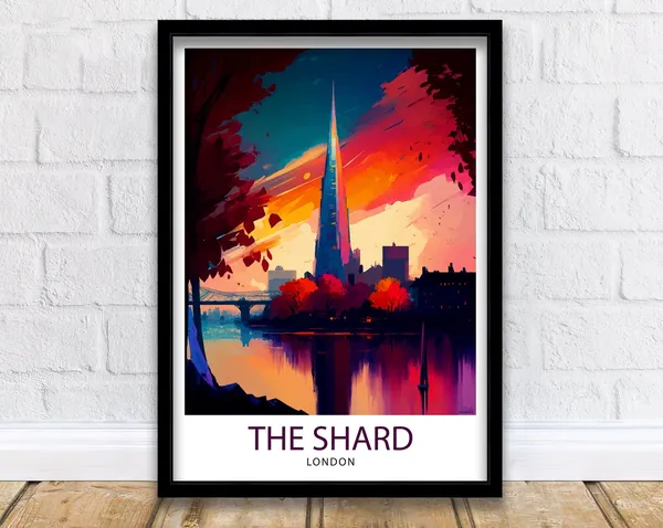 The Shard London Travel Poster, London Wall Art