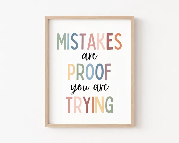 Mistakes Are Proof You Are Trying, Boho Art Print
