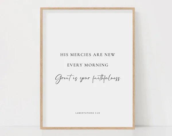 Lamentations 3:23 Minimal Scripture Art Print