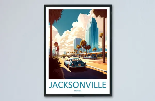 Jacksonville Travel Poster, Florida Place Print