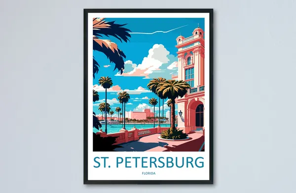 St Petersburg Travel Poster, Florida Place Print