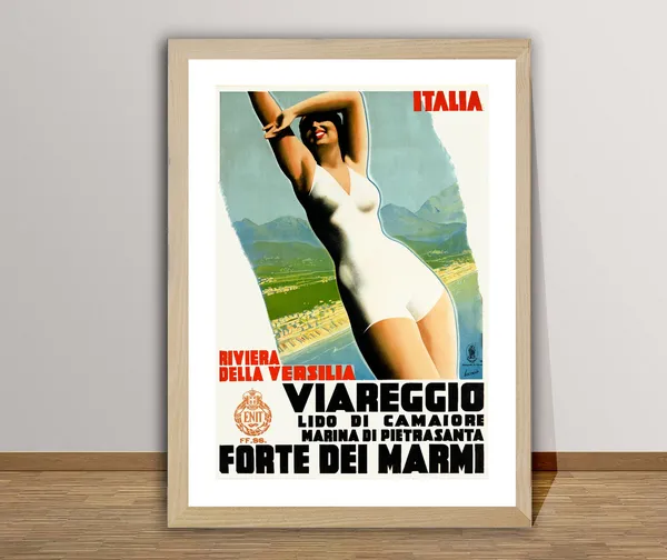 Viareggio Riviera Della Versilia Travel Poster, Italy