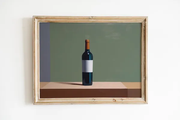 Wine Bottle Print, Sage Green French Farmhouse