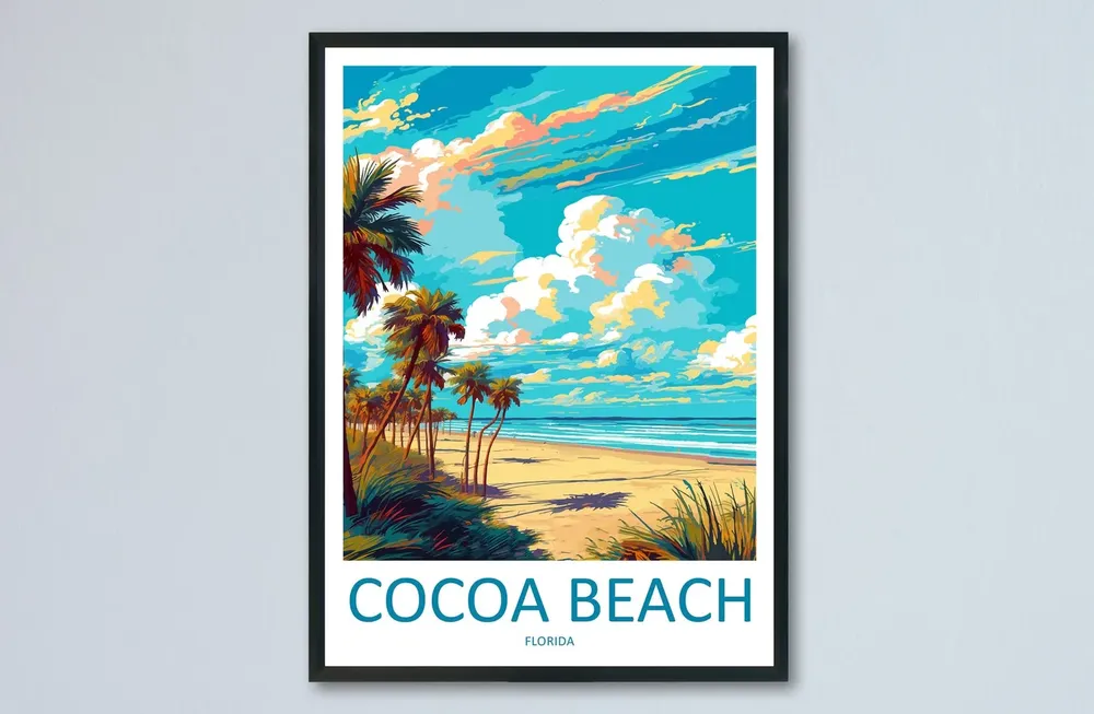 Cocoa Beach Home Decor Travel Poster