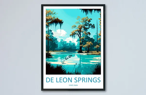 De Leon Springs State Park Travel Poster, Florida
