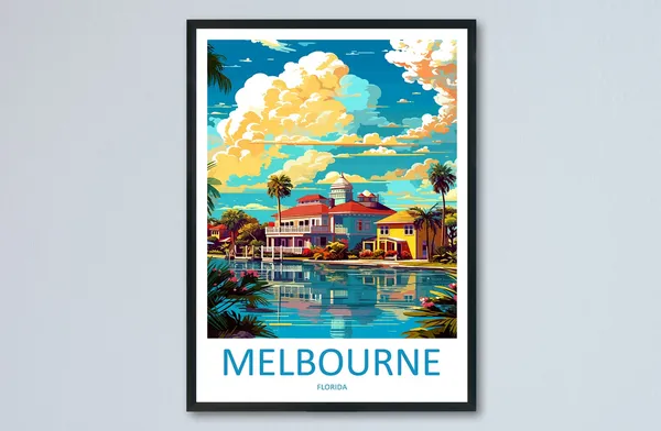 Melbourne Florida Travel Poster, Home Decor Print