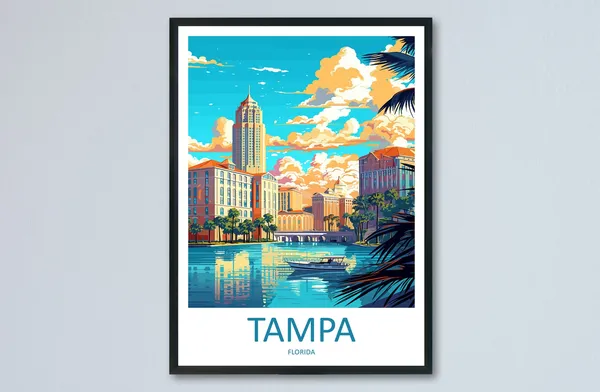 Tampa Travel Poster, Florida City Wall Art