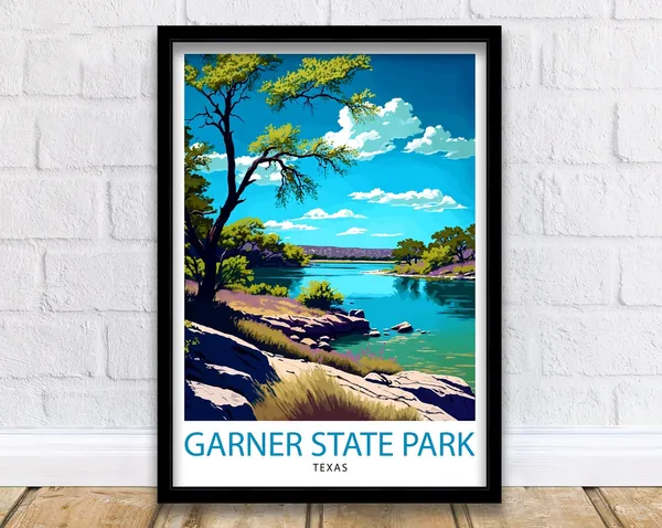 Garner State Park Texas Travel Poster, Home Decor