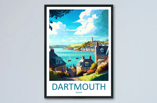 Dartmouth Travel Poster, England Wall Art