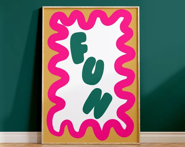 Fun Quote With Wavy Border, Retro Poster
