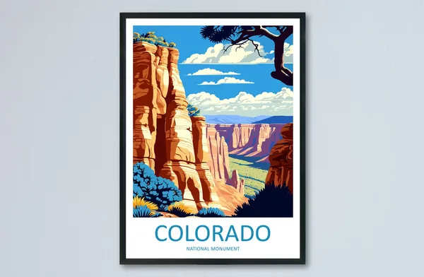 Colorado National Monument Travel Poster, Colorado Art