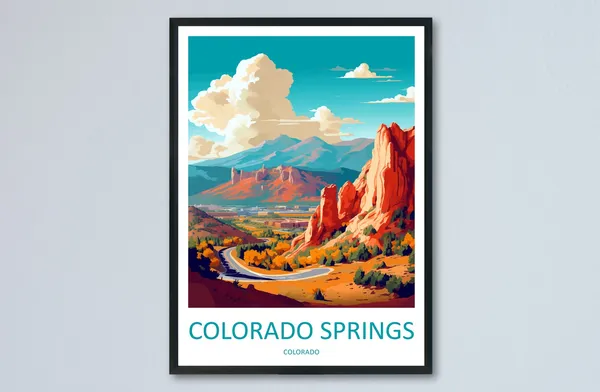 Colorado Springs Travel Poster, Wall Art Print
