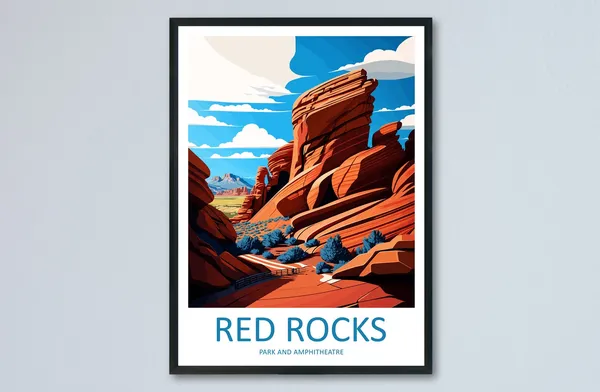 Red Rocks Park and Amphitheatre Travel Poster, Colorado