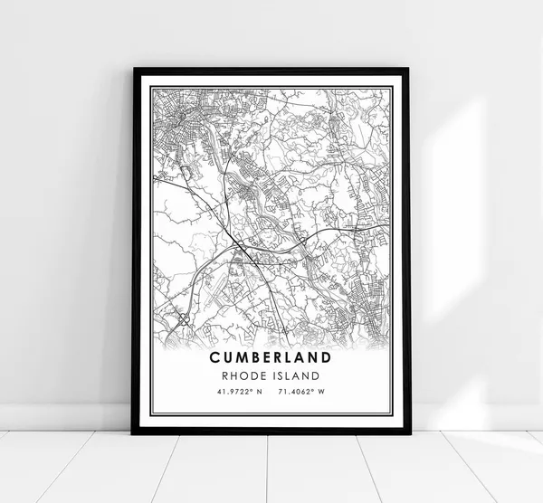 Cumberland Rhode Island Map Print Poster