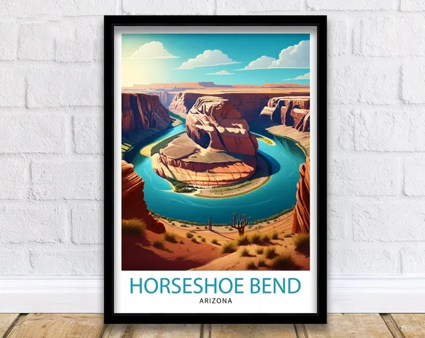 Horseshoe Bend Arizona Travel Poster, Arizona Home Decor