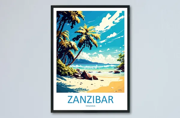 Zanzibar Travel Print, Tanzania Wall Art