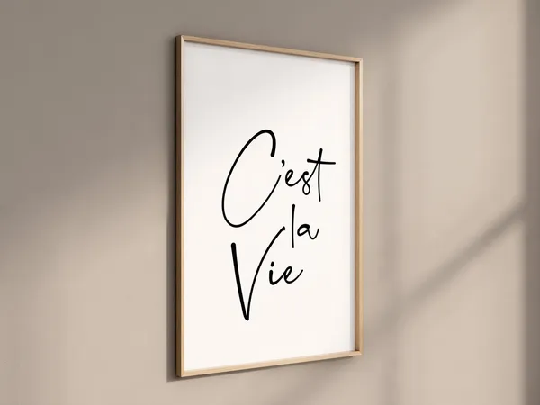 Cest La Vie French Quote Art Print, Travel Style