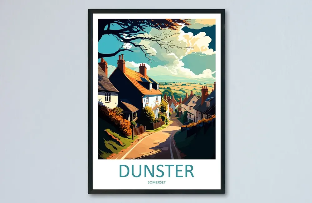 Dunster Travel Poster, England Wall Art