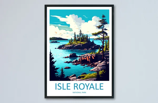 Isle Royale National Park Travel Poster, Wall Art